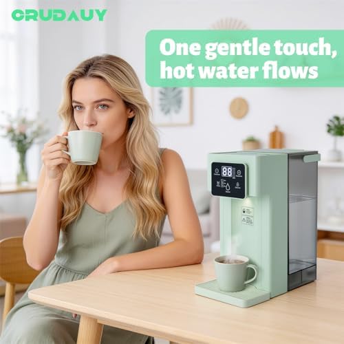 1500W Instant Hot Water Dispenser, 3L/0.79gal Instant Hot Water Dispenser Filter, Desktop Electric Water Dispenser w/Smart Touch Screen&Child Lock for Office, Bedroom, Kitchen, ALW-HT18, Green - Image 2