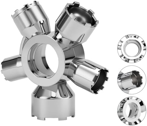 Upgraded Metal 10-in-1 Faucet Aerator Tool - Universal Plumbing Repair Removal Kit, Compatible with Hidden Thread/Housed Aerators, Covers M16.5/M18.5/M21.5/M22/M24/M28 Sizes, Long-Lasting Metal Build by guaiboshi