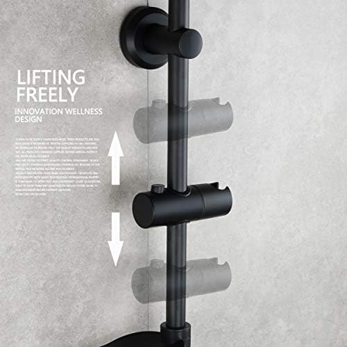 Tecmolog ABS Plastic Slide Bar Combo Drill-Free Height Adjustable Sliding Bar with Handheld Shower Head and Dish Black, BB4044F - Image 5