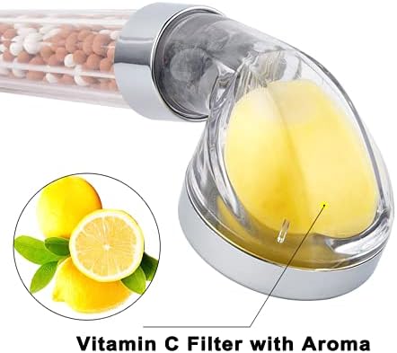IHAO Vitamin C Filter High Pressure Handheld Shower Head with Bracket and Metal Hose Purifying Hard Water Softener Chlorine Flouride Filter Aroma Showerhead Fresh Dry Skin & Hair Loss - Image 3