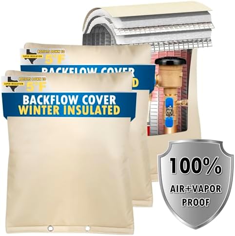 Backflow Preventer Insulation Cover (5F), 16"X20" 5 Layers Outdoor Pressure Vacuum Breaker, Water Well Pump, Sprinkler Valve, Faucet Cover for Winter Beige+Beige by Actgan