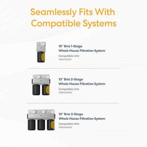 Brio RFCTY4510KDF | GAC + KDF Heavy Metal Filter for Whole House Water Filter System (Universal Replacement) Fast-Flow | Removes Dirt, Improves Taste & Protects Appliances | 4.5" x 10" - Image 5