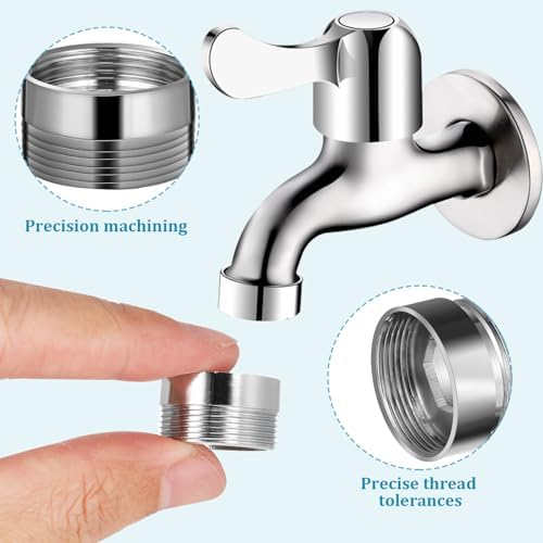 Sewroro 8Pcs Kitchen Faucet Adapter Kit Male to Female Hose Connectors Water Filter Faucet Adapters for Portable Washer Dishwasher Garden Hose - Image 5