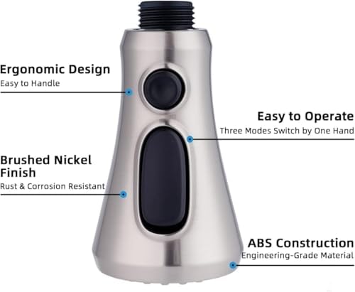 Hibbent Pull Down Spray Head for Kitchen Faucet, 3-Function Sink Nozzle - Image 3
