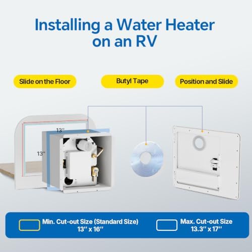 Eyoo RV Water Heater Door Kit, 15x18 Inches Black Panel, Stainless Steel, Compatible with Eyoo Models Only - Image 3