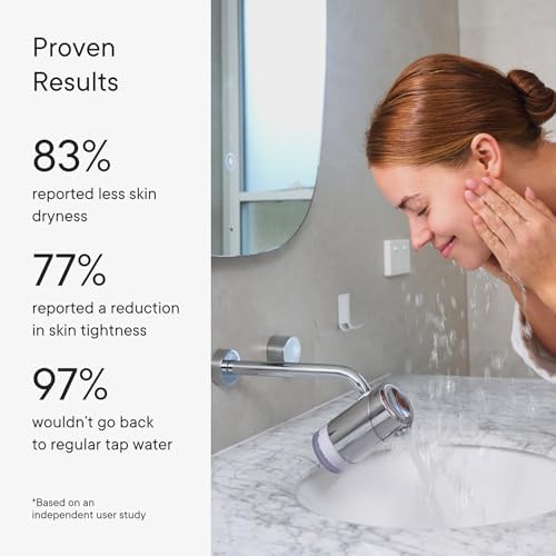 Qure Skincare Bathroom Sink Filter Water Faucet for Skin, Reduces 99% Chlorine and Heavy Metals, Skin Hydration in 4 Weeks, Reduces Build-Up, Balances pH, Softer Skin & Hair - Silver - Image 6
