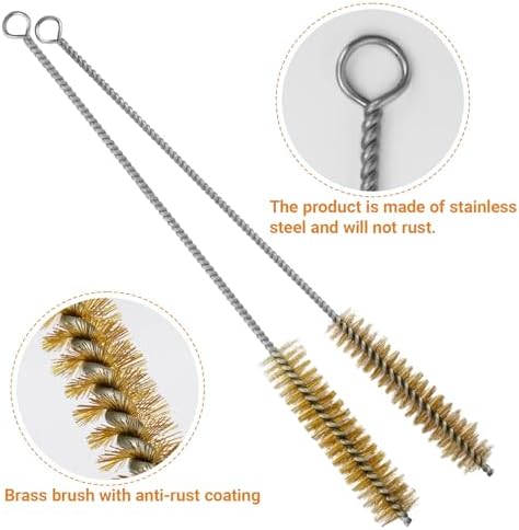 RAWILL 8Pcs Tube Cleaning Brush, Brass Stainless Steel Engine Cleaning Brushes, 12 Inch Long Round Wire Pipe Cleaner for Deep Pipes, Auto Parts, Engine Parts, 8 Sizes - Image 4