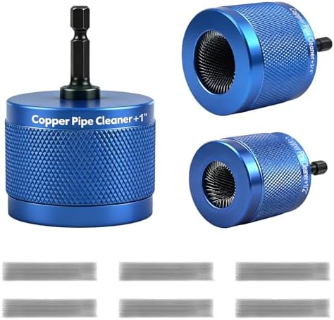 Copper Pipe Cleaner for Drill, 3 Sizes, 1/2, 3/4 and 1 in, 6 Spare Blades by Unknown