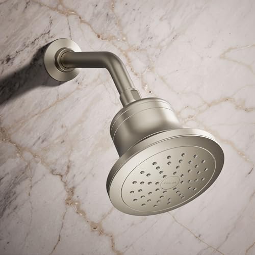 KOHLER 33631-G-BN Cinq Round Single-Function Filtered Showerhead, Five-Layer Filtration, 1.75 GPM, Full Coverage Spray, Premium Durable Material, Vibrant Brushed Nickel - Image 2