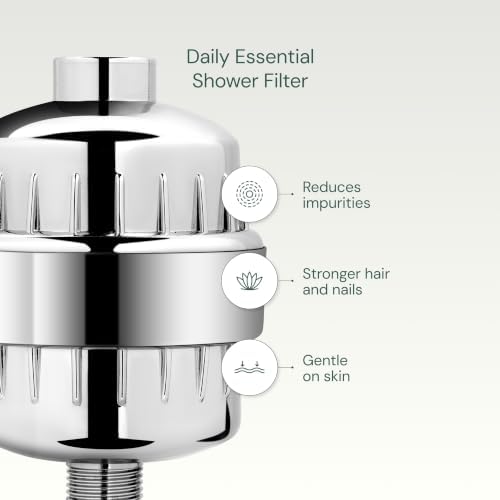 AquaBliss High Output Universal Shower Filter with Replaceable Multi-Stage Filter Cartridge – Transform Itching, Eczema & Acne into Glowing Hair, Nails & Skin Fast - Chrome (SF220) (Pack of 2) - Image 5