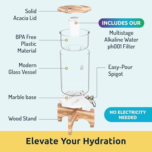 Invigorated Water pH Recharge Glass Alkaline Water Filter Dispenser System - Image 5