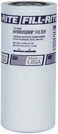 Fill-Rite F1810HM0 1" - 12 UNF 25 GPM (94 LPM) 10 Micron Water Sensing Spin-On Fuel Filter, Hydrosorb by Fill-Rite