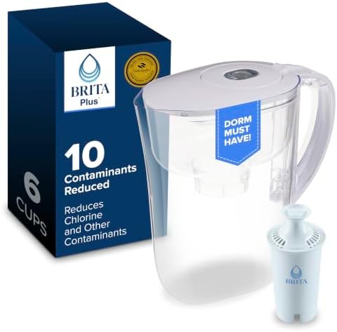 Brita Metro Small 6-Cup Water Filter Pitcher with BritaPlus Filter, Clear by Brita
