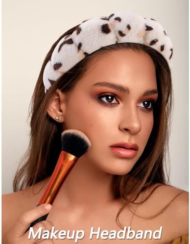 VELSCRUN 6 Pack Spa Headband, Makeup Headband, Face Wash Headbands, Skincare Headbands, Leopard Sponge Hair Band Bow Tie Spa Head Band for Washing Face Wristband Set Hair Accessories for Women Gifts - Image 3