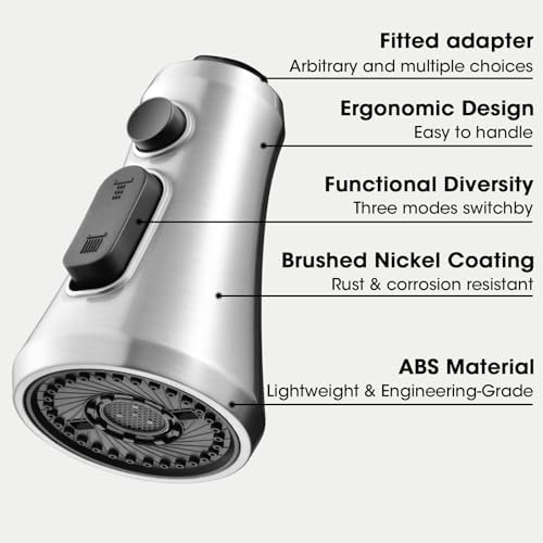 Kitchen Faucet Head Replacement, 3-Function Spray Nozzle - Image 4