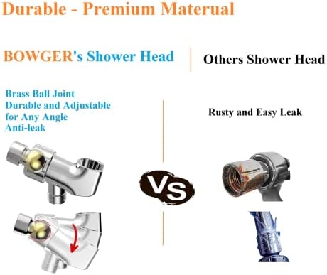 Shower Head with Handheld High Pressure-Full Body Coverage Powerful Rain Showerhead Extra 60" Long Hose and Adjustable Brass Joint Holder- The Perfect Detachable Heads for Bathroom Upgrade - Image 5