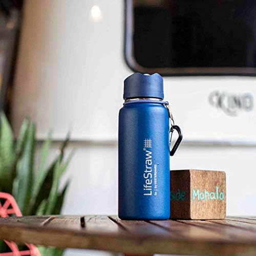 LifeStraw Go Stainless Steel Water Filter Bottle, 24 oz, Blue - Image 5