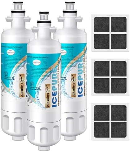 ICEPURE Alkaline ADQ36006101 Water Filter Replacement for LG LT700P,3 Combo by ICEPURE