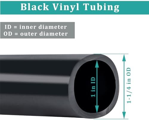 1" id - 50 ft Black Vinyl Tubing Flexible PVC Irrigation Hose & 2 Clamps - Image 2