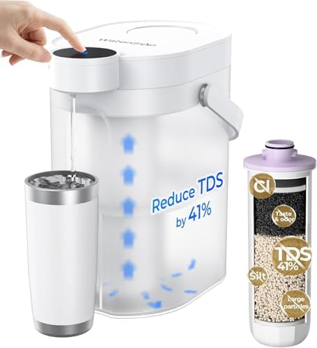 Waterdrop ED25TW Rechargeable Water Filter Dispenser, TDS Reduction, White by Waterdrop