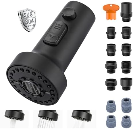 ARCORA Stainless Steel Kitchen Faucet Head with 13 Adapters, 3 Modes by ARCORA