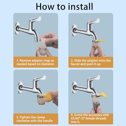 3 Pcs Universal Faucet Adapter, Kitchen Sink Hose Adapter Faucet Connector for Gooseneck Faucets with 13-25mm Outer Diameter, Compatible with Dishwasher, Water Filter(22mm Male Thread) - Image 5