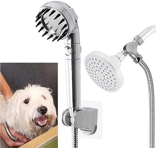 Handheld Dog Shower Attachment with Massage Head Handheld Sprayer with Hose by Greatcomfortathome