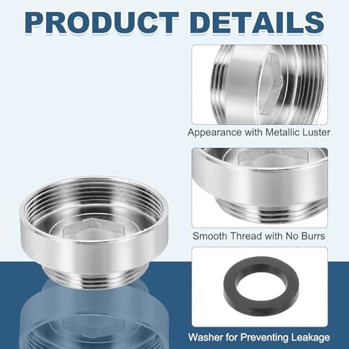 uxcell Faucet Aerator Adapter, M28 Female to M22 Male with Washer, 13mm Length - Image 3