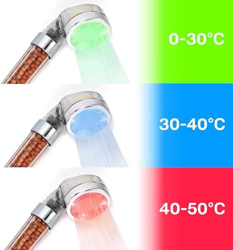 Socila LED Sprayer Head Color Changing for Shampoo bowl, Salon Shampoo Bowl Spray Head High Pressure, auto color-changing, Filter By Stones For Dry & frizz Hair - Image 2