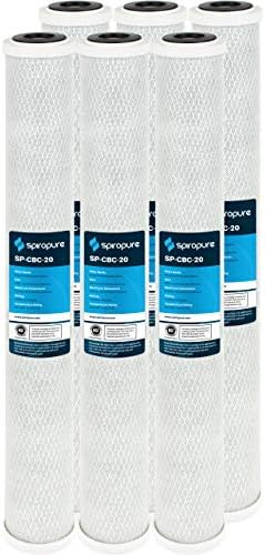 SpiroPure 20x2.5 1 Micron Carbon Block Water Filter CB-25-2001 (Case of 6) by SpiroPure