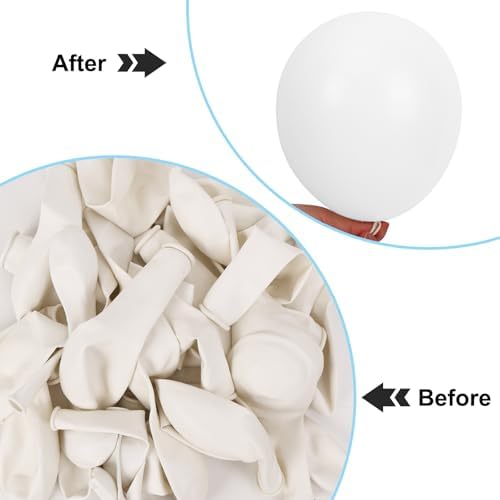 APLANET 150pcs White Balloons Different Sizes 18 12 10 5 Inch, Latex Balloons for White Themed Birthday Wedding Baby Shower Party, Grad Anniversary Supplies, Arch Kit Decoration - Image 5