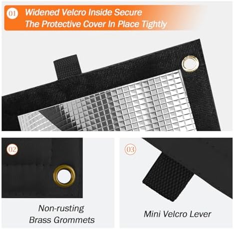 Backflow Preventer Insulation Cover for Vacuum Breaker, 21"W x 16"H, Black - Image 4