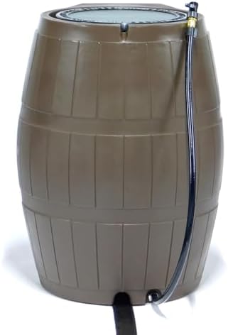 FCMP Outdoor Raincatcher 4000 Rain Barrel, Flat-Back Rainwater Catcher with Spigots, 50 Gallon, Brown - Portable Water Storage Container Tank for Home, Garden, and Backyard - Image 4