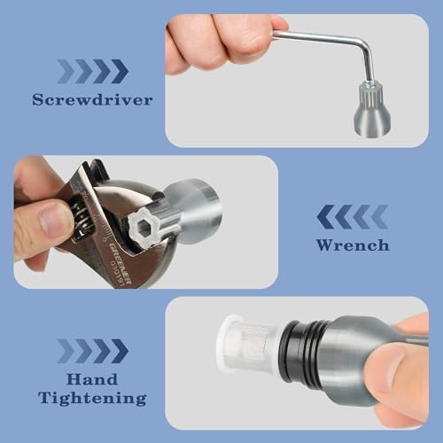 3-in-1 Filter Removal Tool & 3 Inlet Filters Kit Compatible with Rinnai Water Heaters, Works with Power Drivers, Wrenches or Hand Grip for Easy Maintenance - Image 5