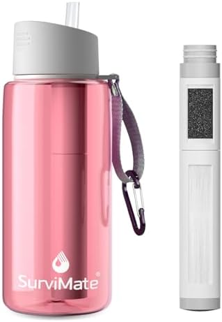 SurviMate 5-Stage 0.01μm Ultra-Filtration Filtered Water Bottle BPA-Free by SurviMate