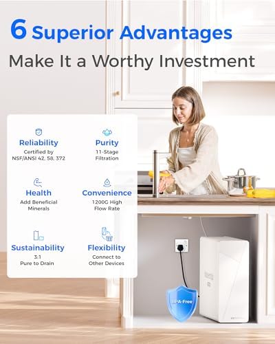 Waterdrop X12Alkaline Mineral Reverse Osmosis System 1200 GPD Silver Faucet - Image 2