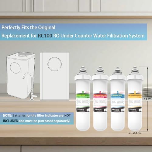 RF-20 + RF-40 Water Filter Replacement Cartridge Set Compatible With Brondell RC100 RO System, NOT Including Filter Indicator Replacement Battery, Pack of 4 Filters - Image 2