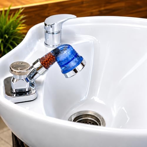Socila Blue Sprayer Head 3 Function With Filter For Shampoo Bowl, High Pressure And Water Saving, Filter For Dry & Frizz Hair by ssocila