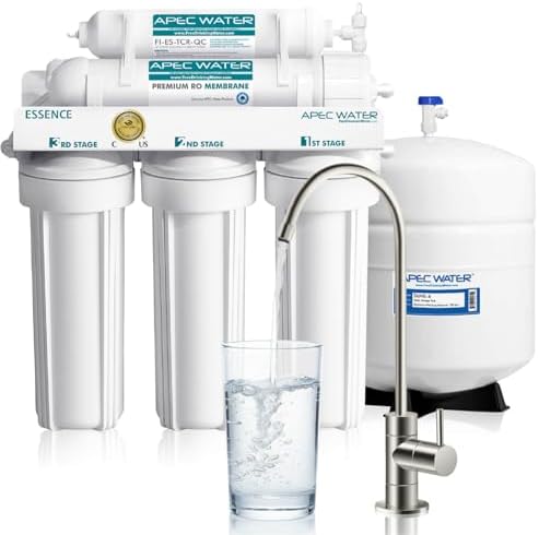 APEC Water WQA Certified 5-Stage Under Sink Reverse Osmosis Water Filter System, Brushed Nickel, Certified Ultra Safe Drinking Water Filter System, Reduces 99.99% of Contaminants, DIY Install by APECWaterSystems