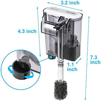 DaToo Aquarium Hang On Filter Small Fish Tank Hanging Filter Power Waterfall Filtration System - Image 2