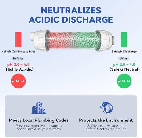 Condensate Neutralizer Kit for Rinnai Tankless Water Heater 804000074 Navien Rheem, 100,000 BTU/HR Ac-id Neutralizer for Condensing Boiler Furnace, 15-Piece Complete Set with 10ft Tubing & 3/4" NPT - Image 4