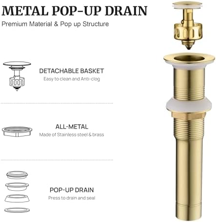 Ultimate Unicorn Bathroom Sink Stopper, Without Overflow, Brushed Gold - Image 2