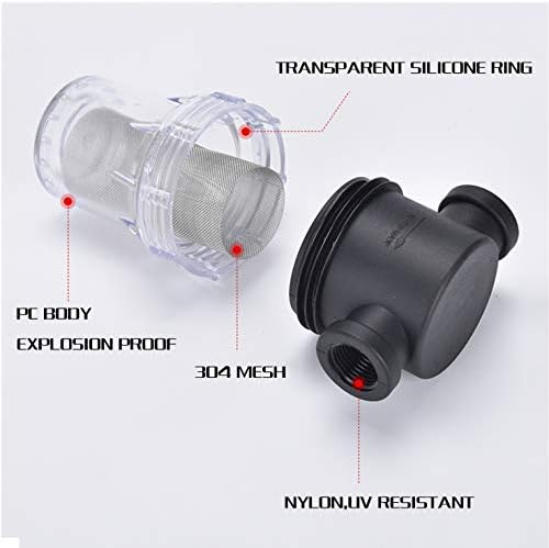 2 Pcs Water Filter, Twist-On Pipe Strainer, Nylon PA66 cover, PC bowl with 40 and 100 Mesh 304 Stainless Screen (3/4'' female) - Image 4