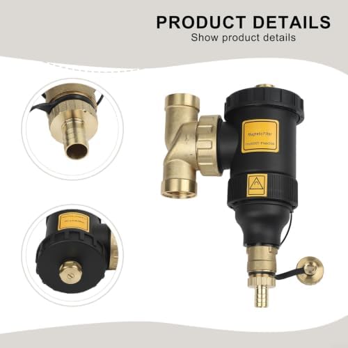 Heating System Magnetic Dirt Filter, DN20 To DN32 Threaded Connection, Sludge Separator For Boiler And Heater, 1-Stage For Rust And Impurity Removal, Black Finish(DN25/1 inch female) - Image 6
