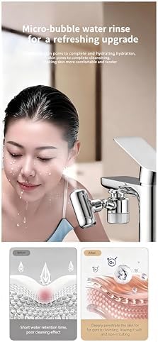 1080° Sink Faucet Aerator Extension Swivel Faucet Extender for Toddlers, 4 Sprayer Modes Rotatable Bathroom Kitchen Head Replacement Tap Attachment with Filter (Style) - Image 6