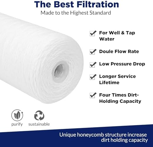 Membrane Solutions String Wound Whole House Water Filter Replacement - Image 3