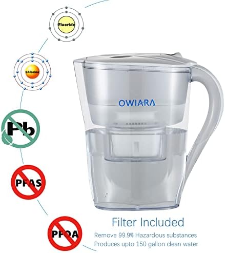 Water Filter Pitchers for Drinking Water with Activated Carbon Filter,10 Cup 150 Gallon Filter Water Pitcher, BPA Free and Removes Fluoride, Chlorine, Lead, PFAS, PFOA - Image 3