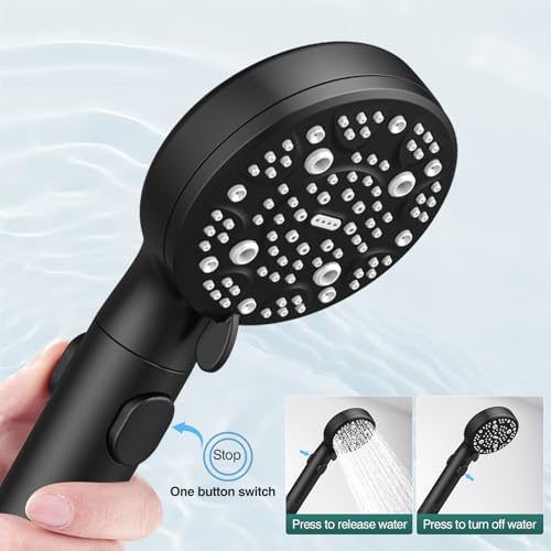 RV Shower Head with Hose, High Pressure 9 Mode Black Shower Head with On/Off Switch, Filtered Black Shower Head, Shower Head for RV/Campers, Travel Trailer, Motorhome for Water Saving（Black） - Image 6