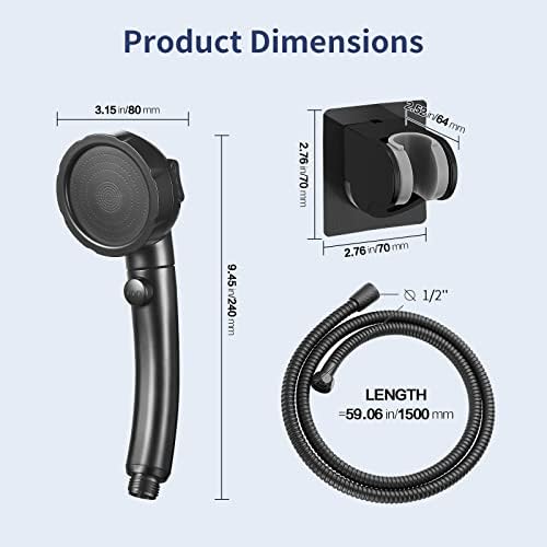 HANLIAN Black On/Off High Pressure Handheld Shower Head for RV Camper - Image 5