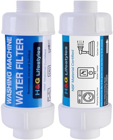 H&G Lifestyles Washing Machine Water Filter for Garden Hose 3/4" GHT 2Packs by HGLifestyles